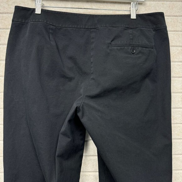 Eileen Fisher Black Cropped Straight Leg Pants Cuffed Women’s L - Picture 7 of 16